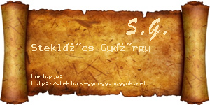 Steklács György névjegykártya